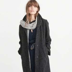 NWOT Long wool blend coat, marled grey